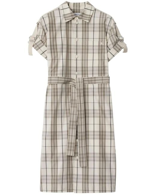 Burberry Geruite Blousejurk in het White