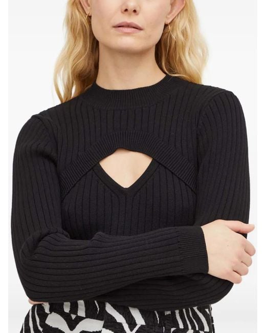 Résumé Black Cutout Ribbed Sweater