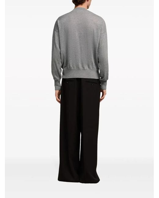 AMI Gray Ami De Coeur Wool Sweater