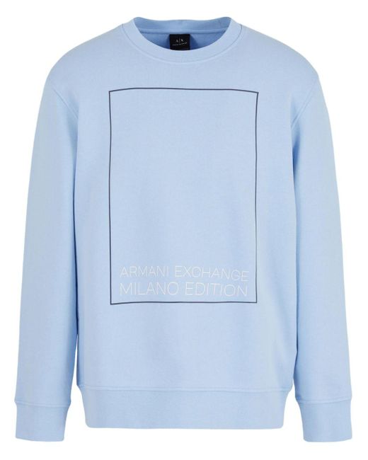 Armani Exchange Sweater Met Logoprint in het Blue voor heren