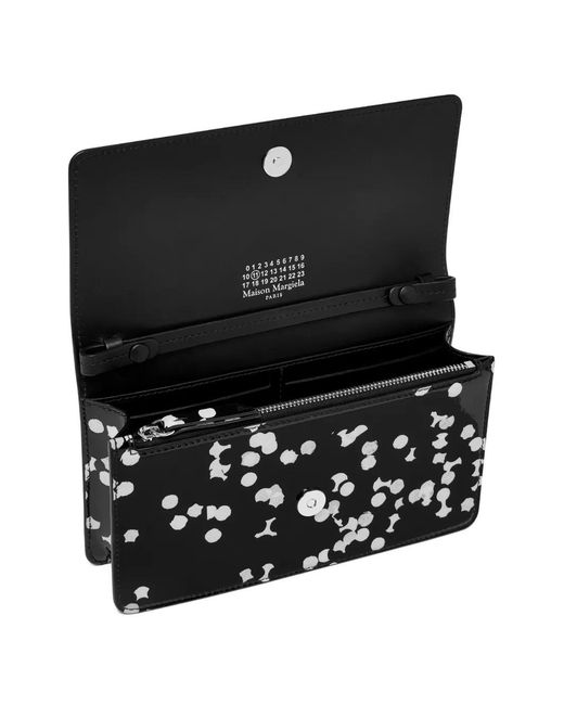 Maison Margiela Black Confetti-Print Four-Stitch Wallet