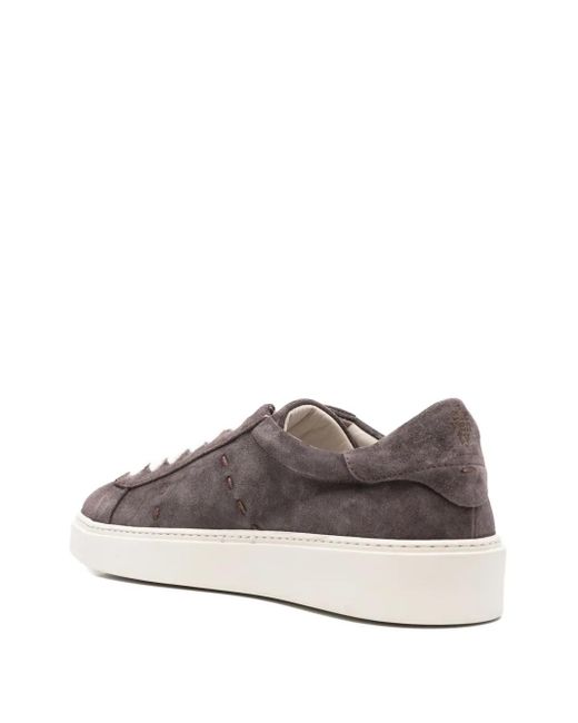 Eleventy Gray Suede Lace-Up Trainers for men