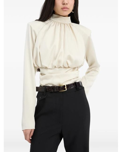 ROTATE BIRGER CHRISTENSEN White Ls Ruched Top