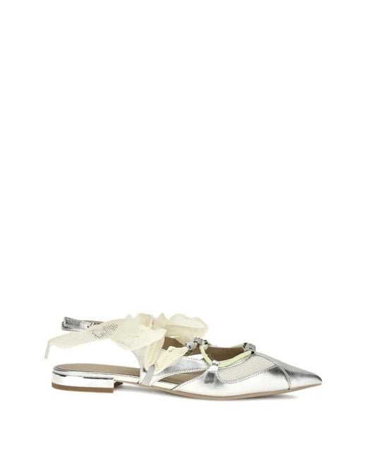 Pinko Metallic Lace-Up Point-Toe Sandals