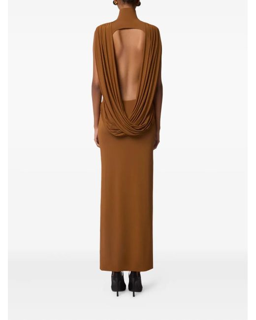 Nina Ricci Gedrapeerde Jurk Met Col in het Brown