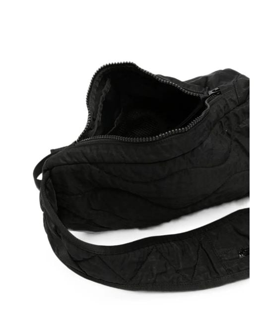 C P Company Black Logo-Embroidered Backpack for men