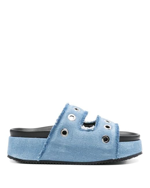 Sandali Slides Denim di Inuikii in Blue