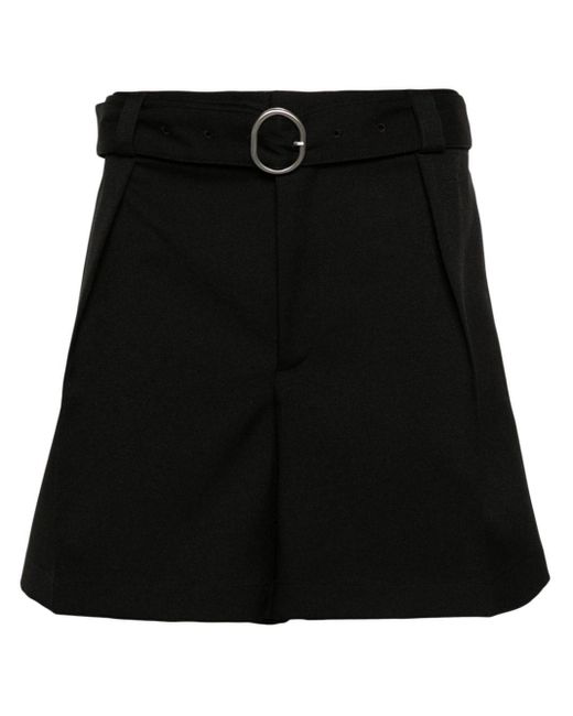 Pantalones cortos anchos con cinturón Jil Sander de hombre de color Black
