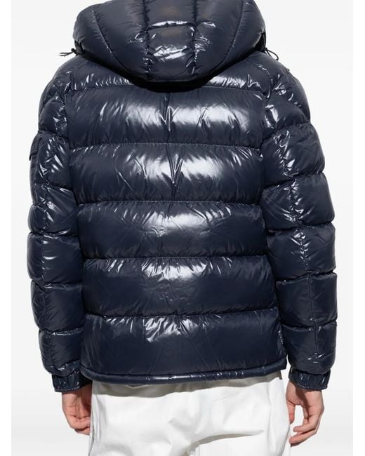Moncler Blue Maya Hooded Puffer Jacket for men