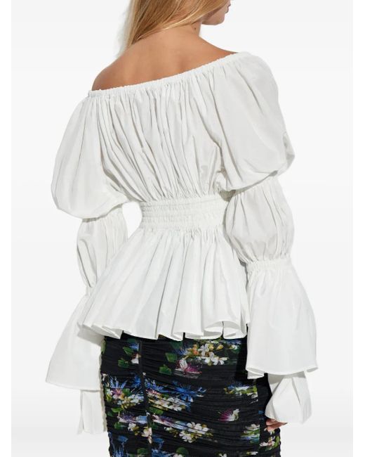 Blumarine パフスリーブ オフショルダートップ White