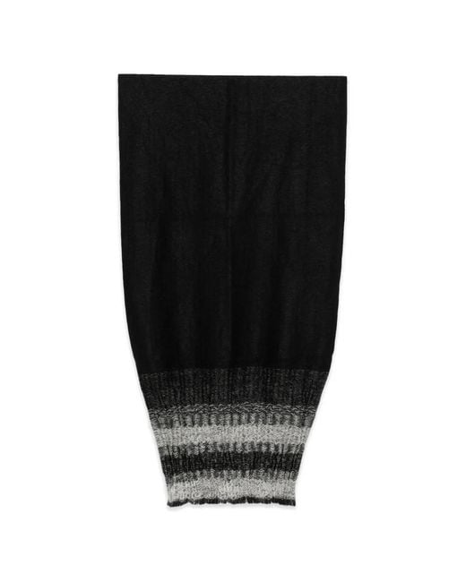 Yohji Yamamoto Black Striped Fringed Scarf for men