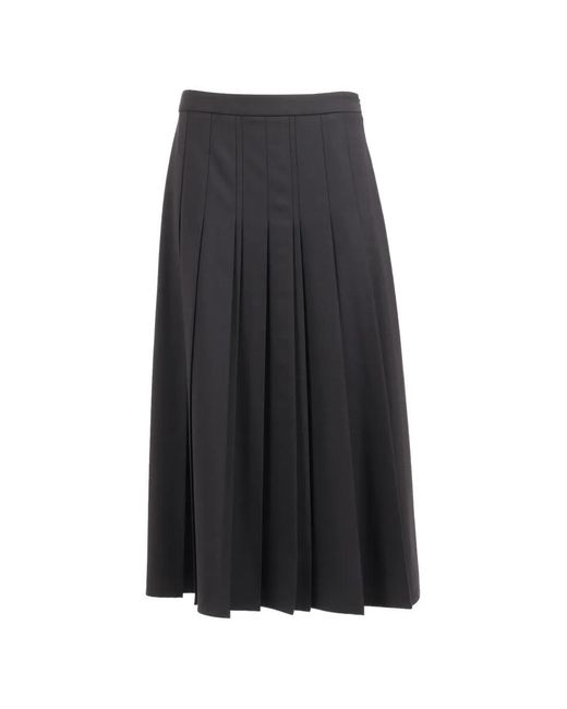 Lorena Antoniazzi Gray Pleated Midi Skirt