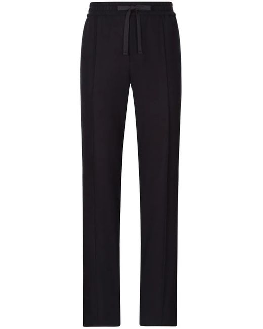 Dolce & Gabbana Blue Pressed-Crease Drawstring-Waist Track Pants for men