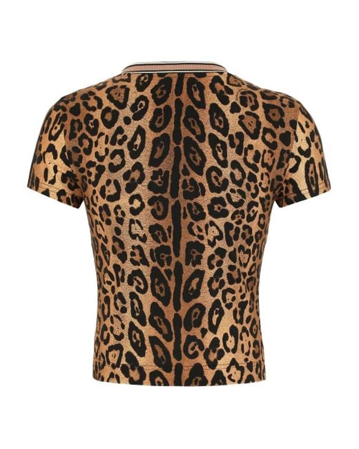 Dolce & Gabbana White Leopard-Print Crew-Neck T-Shirt