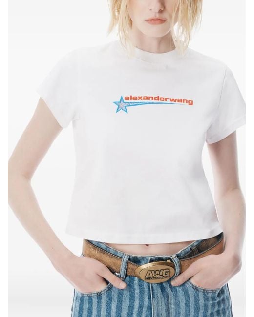 Alexander Wang White Shrunken T-Shirt