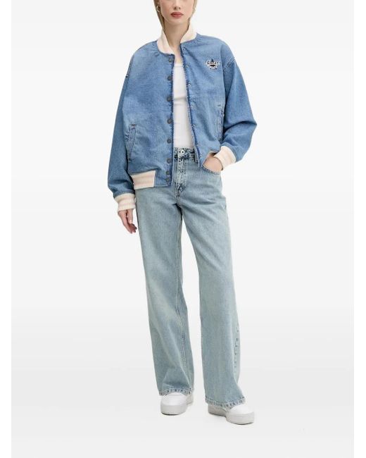 Karl Lagerfeld Blue Logo-Plaque Jeans
