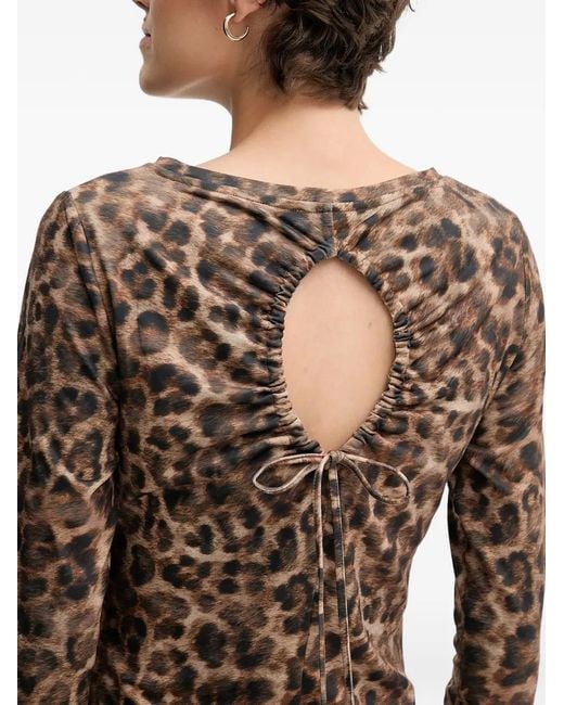 Ouí Natural Animal-Print Midi Dress