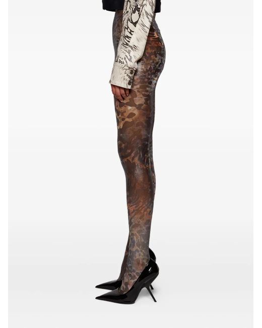 Mugler Gray Printed Leggings