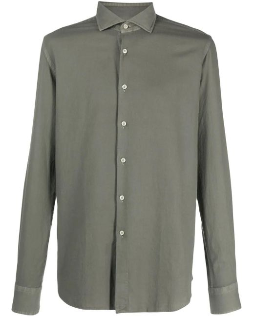 Xacus Gray Cutaway-Collar Cotton Shirt for men