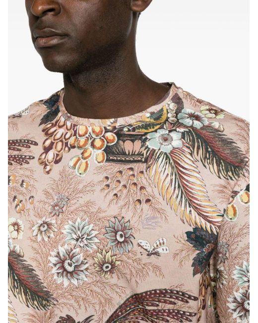 Etro T-Shirt mit botanischem Print in Natural für Herren