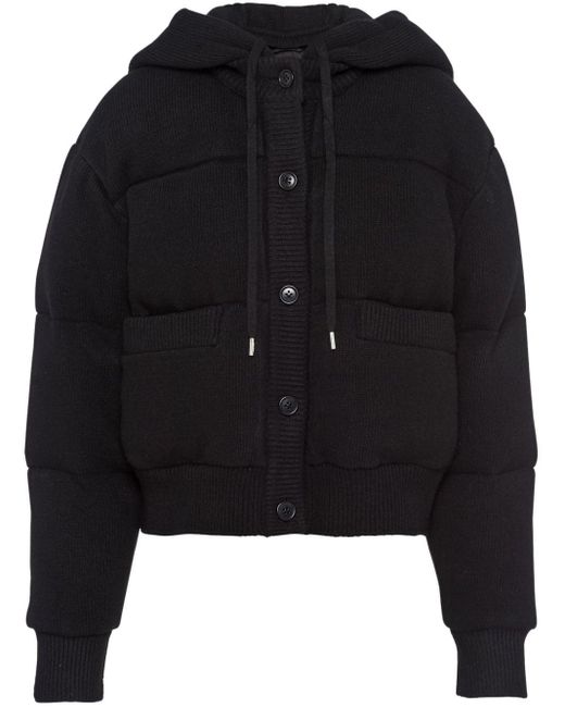 Prada Black Wool-cashmere Down Jacket