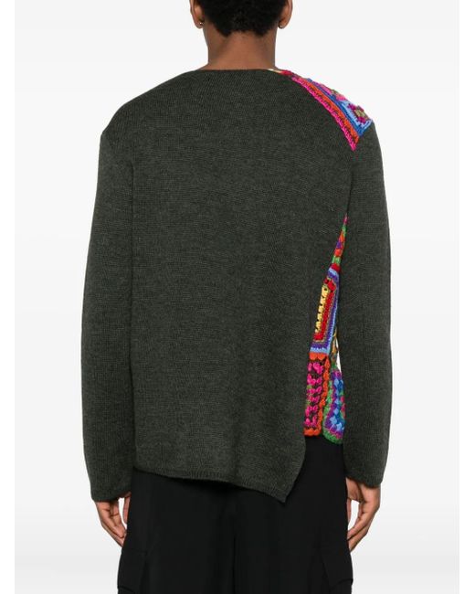 Comme des Garçons Wollen Trui Met Gehaakt Vlak in het White voor heren