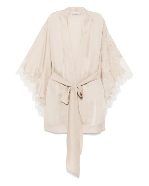 Carine Gilson White Silk Dressing Gown