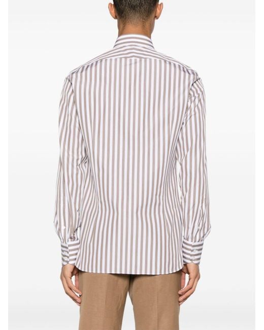 Chemise en coton à rayures Tom Ford pour homme en coloris White