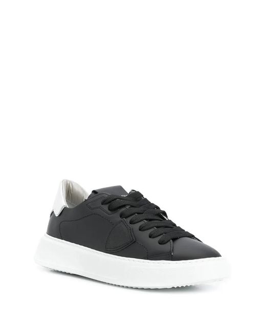 Philippe Model Black Side Logo Patch Sneakers