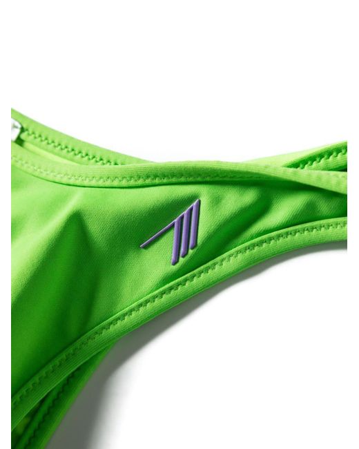 The Attico Green Rubberised-logo Bikini