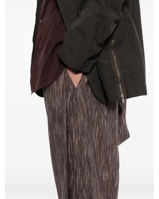 Jan Jan Van Essche Gray Kasuri Cropped Trousers for men