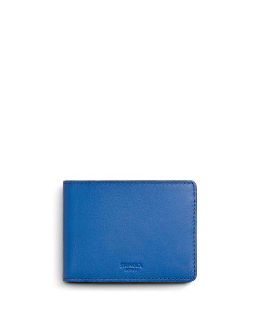 Shinola Blue Logo-debossed Leather Wallet for men