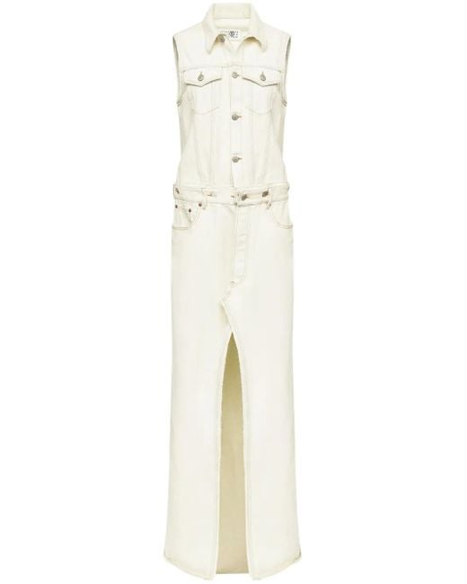 MM6 by Maison Margiela White Denim Maxi Dress