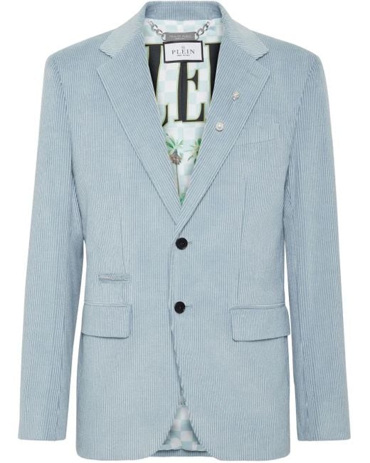 Philipp Plein Blue Single-Breasted Blazer for men