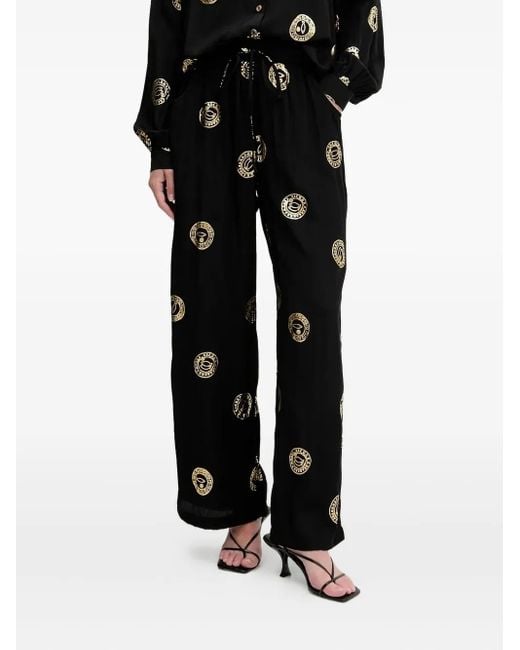 Never Fully Dressed Black Drawstring Palazzo Trousers