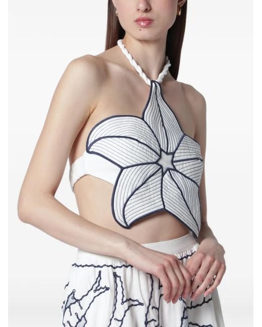 Farm Rio Gray Starfish Halterneck Top