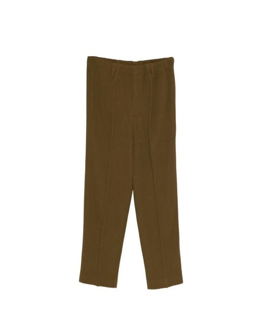 Homme Plissé Issey Miyake Green Pantalon Tuxedo À Design Plissé for men