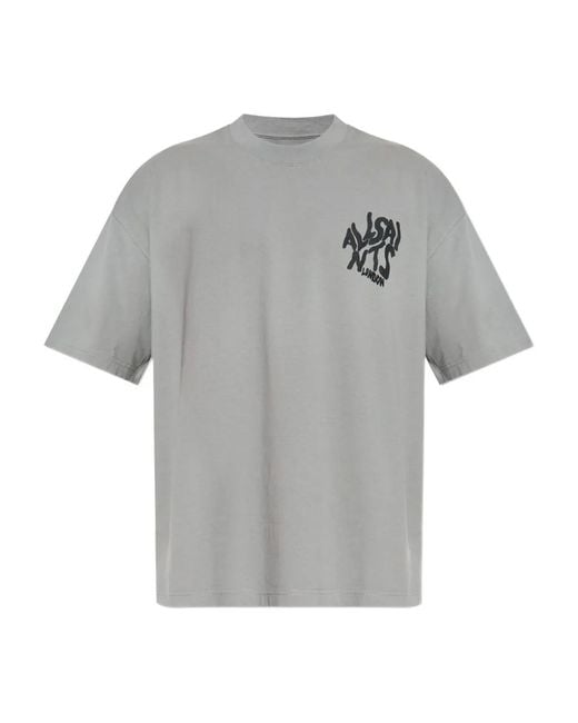 AllSaints Gray Orlando Graphic T-Shirt for men