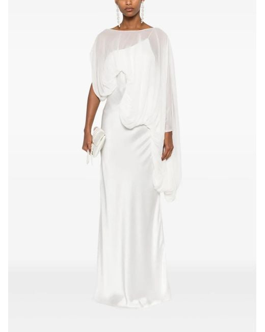 Christopher Esber White Cumulus Draped Gown