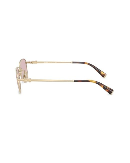 Miu Miu Pink Rectangle-Frame Sunglasses