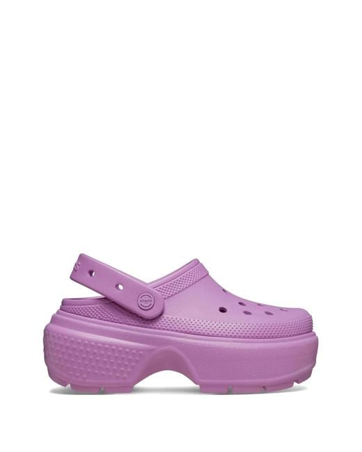 Mules Stomp À Plateforme CROCSTM en coloris Purple