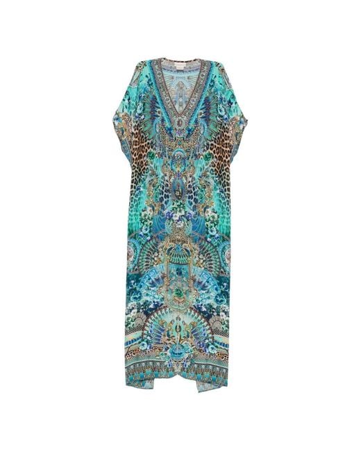 Camilla Blue Crystal-Embellished Maxi Dress