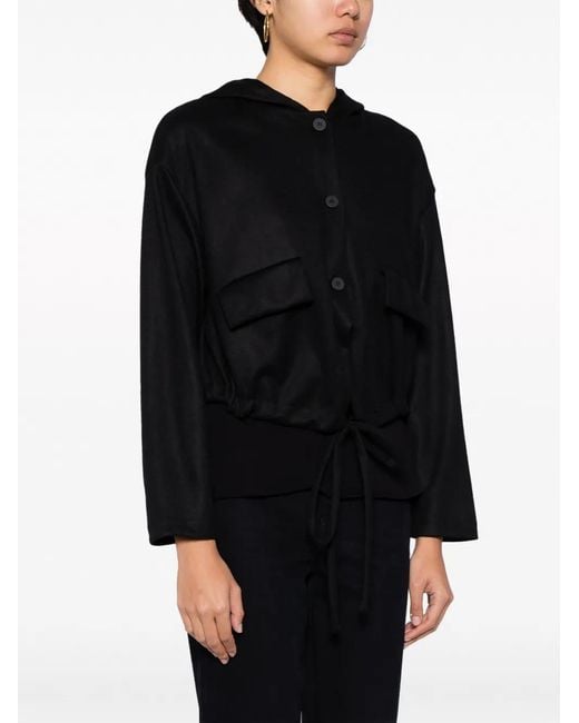 Transit Black Layered Hooded Jacket