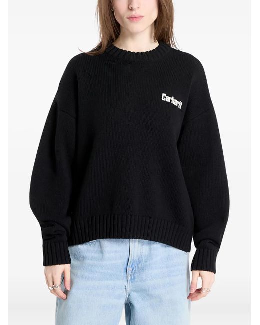 Carhartt Black Logo-Detail Heart-Print Sweater