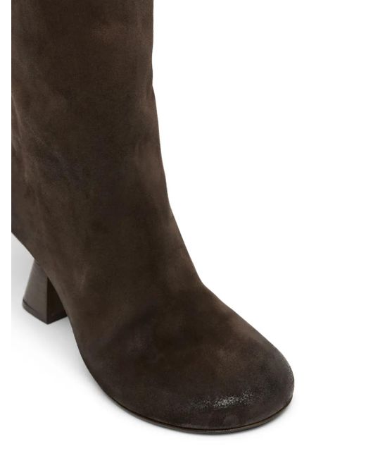 Marsèll Black Zampetta Knee-High Suede Boots