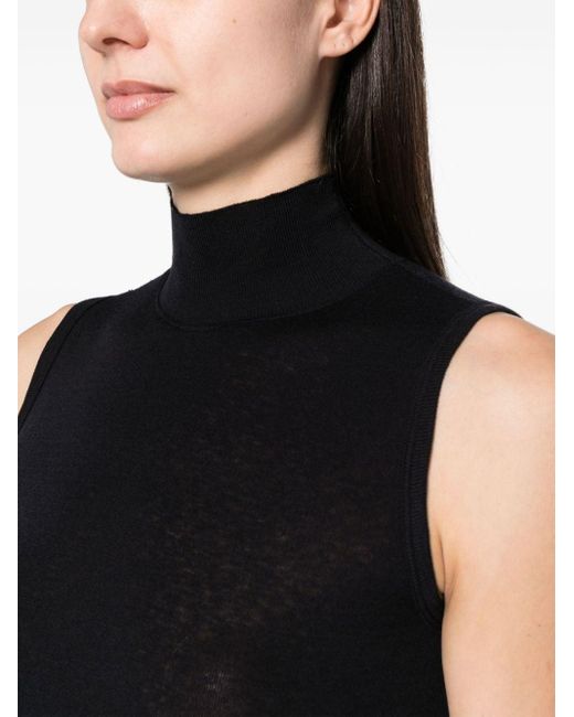 Lemaire Black High Neck Tank Top