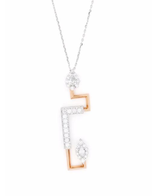 YEPREM Metallic 18Kt Diamond Pendant Necklace