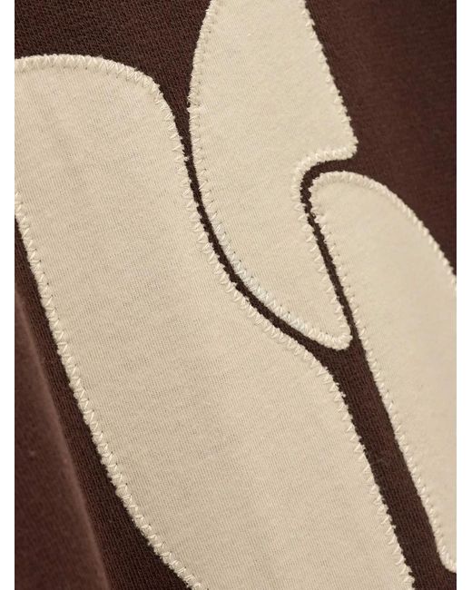 Ba&sh Brown Logo-Patch Raglan-Sleeve Sweat