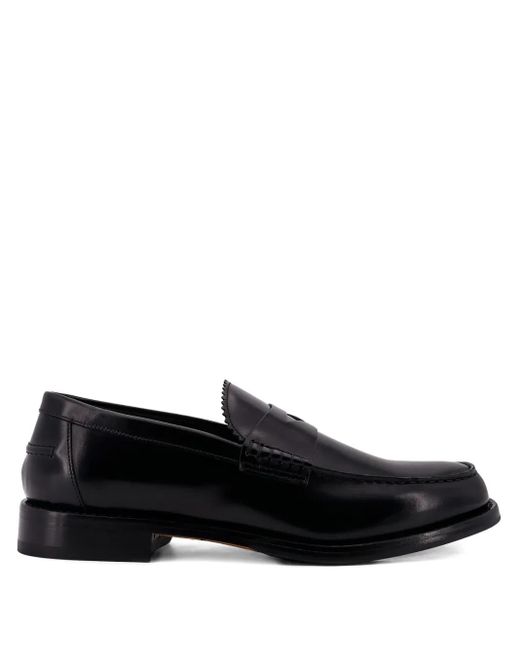 Doucal's Black Penny Leather Loafers for men