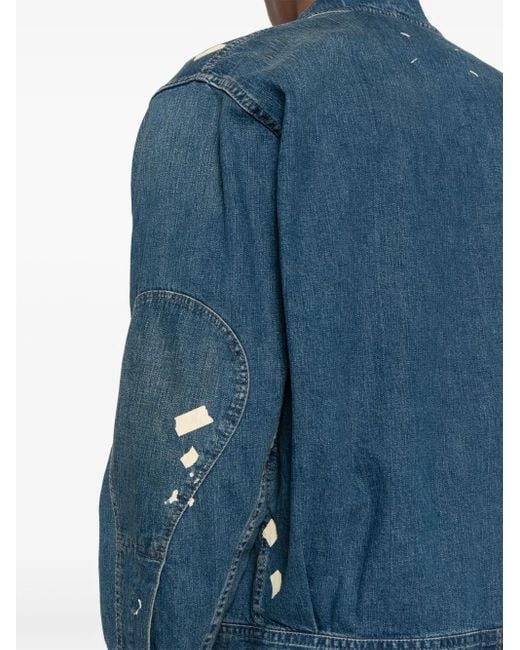 メンズ Maison Margiela ダメージ デニムジャケット Blue
